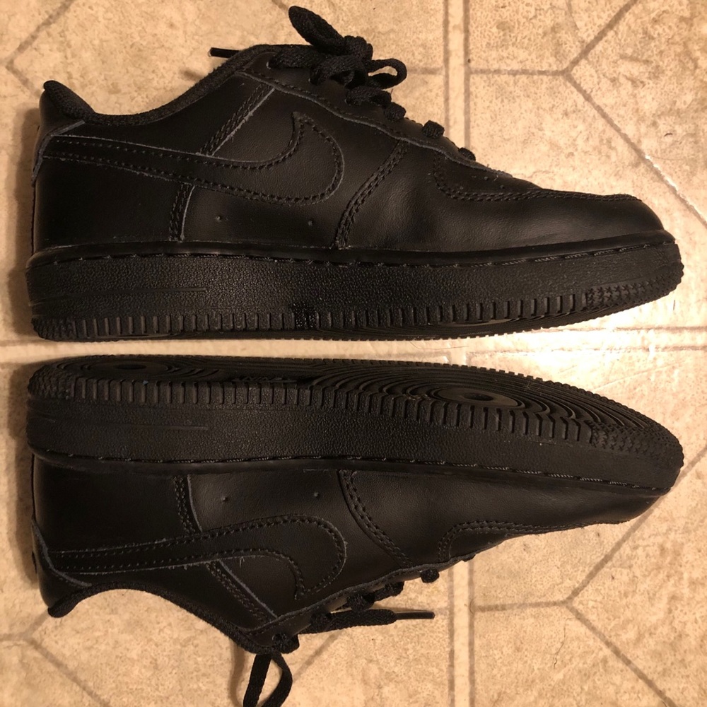 All Black Kids Air Force Ones!!